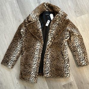 NWT Express Leopard Coat Small